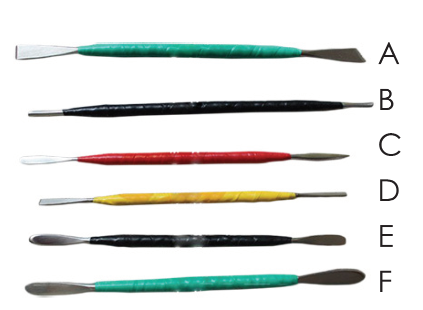 彩色不銹鋼雕刻刀套裝 (六件) ｜Rainbow Handle Stainless Steel Sculpting Knives Kit (6-piece set)